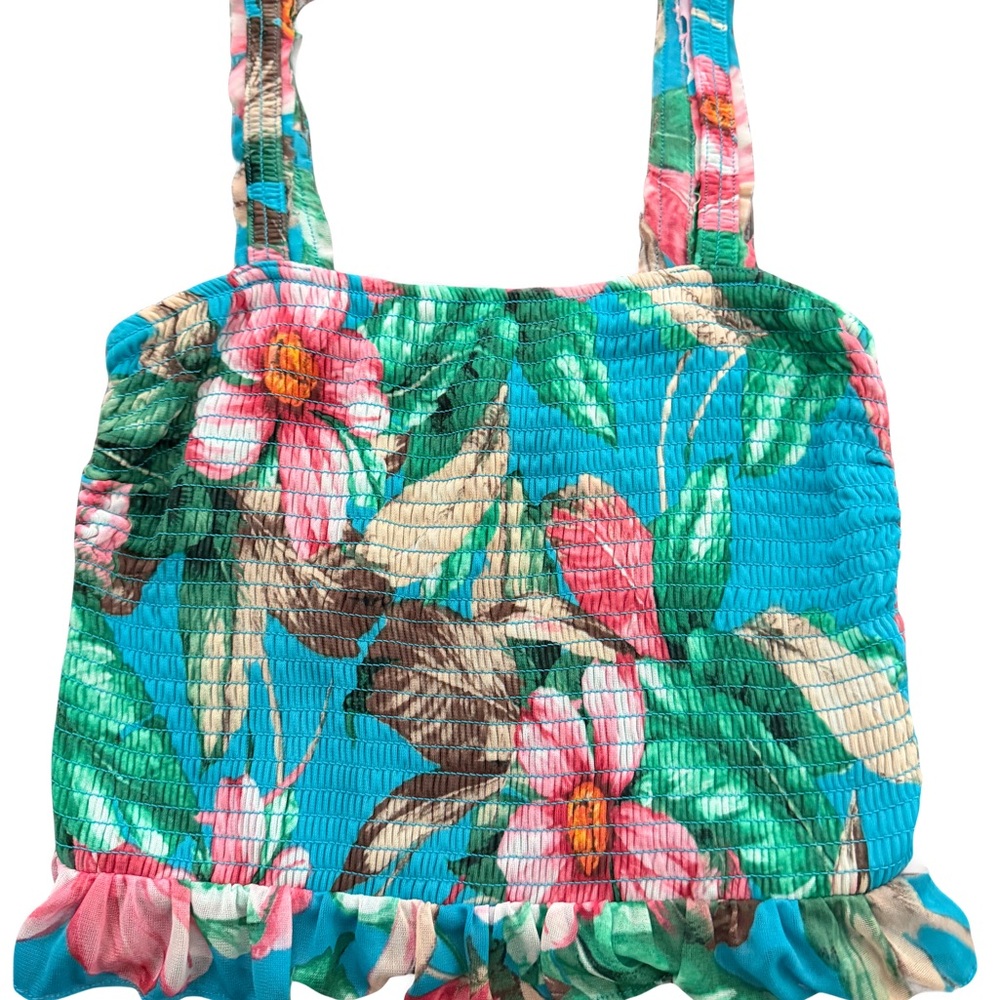 Express Floral Smocked Tank Top